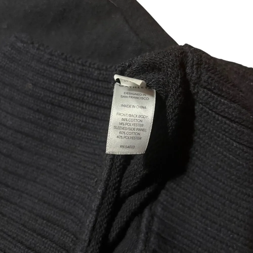 Athleta Bayridge Asymmetrical Ribbed Sweater Black- Size XS - Picture 6 of 9